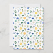 Blue and Yellow Floral Bridal Shower Bedankkaart (Achterkant)