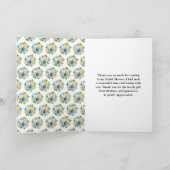 Blue and Yellow Floral Bridal Shower Bedankkaart (Binnen)