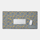 Blue and yellow Floral Desk Mat  (Keyboard & Muis)