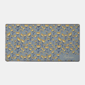 Blue and yellow Floral Desk Mat  (Voorkant)