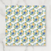 Blue and Yellow Floral Wedding Bedankjes Labels (Achterkant)