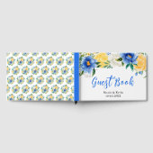 Blue and Yellow Floral Wedding Gastenboek (Volledig)