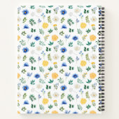 Blue and Yellow Floral Wedding Guest Book Notitieboek (Achterkant)