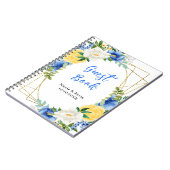 Blue and Yellow Floral Wedding Guest Book Notitieboek (Linkerzijde)