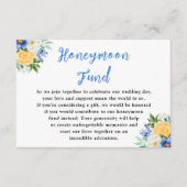 Blue and Yellow Floral Wedding Honeymoon Fund Informatiekaartje (Voorkant)
