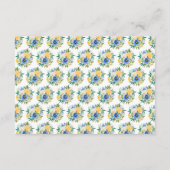 Blue and Yellow Floral Wedding Honeymoon Fund Informatiekaartje (Achterkant)