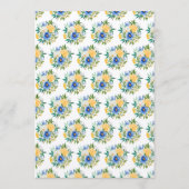 Blue and Yellow Floral Wedding Menu (Achterkant)