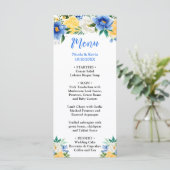 Blue and Yellow Floral Wedding Menu (Staand voorkant)