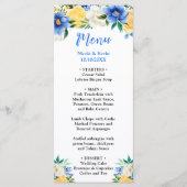 Blue and Yellow Floral Wedding Menu (Voorkant)