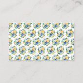 Blue and Yellow Floral Wedding Registry Informatiekaartje (Achterkant)