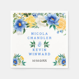 Blue and Yellow Floral Wedding Servet