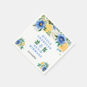 Blue and Yellow Floral Wedding Servet (Hoek)