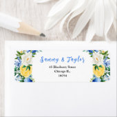 Blue and Yellow Flowers with Foliage Wedding Etiket (Insitu)