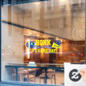 Blue and Yellow Football and Cheer Raamsticker (Cafe Raam)