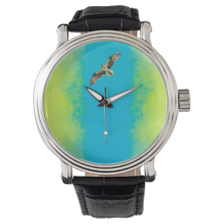 Blue and yellow horloge