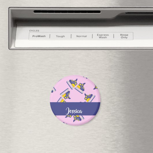 Blue and yellow ice skating shoes magneet (Insitu (Vaatwasser))