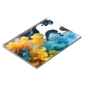 Blue and Yellow Ink Swirl Abstract Notebook Notitieboek (Linkerzijde)