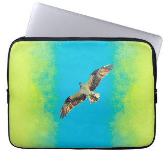 Blue and yellow laptop sleeve