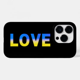 Blue and Yellow LOVE peace on war Ukraine Geïnspir Case-Mate iPhone 14 Pro Hoesje