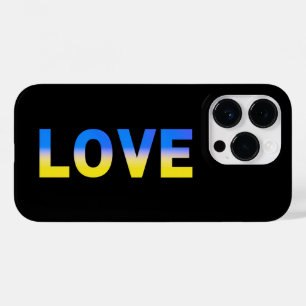 Blue and Yellow LOVE peace on war Ukraine Geïnspir Case-Mate iPhone 14 Pro Hoesje