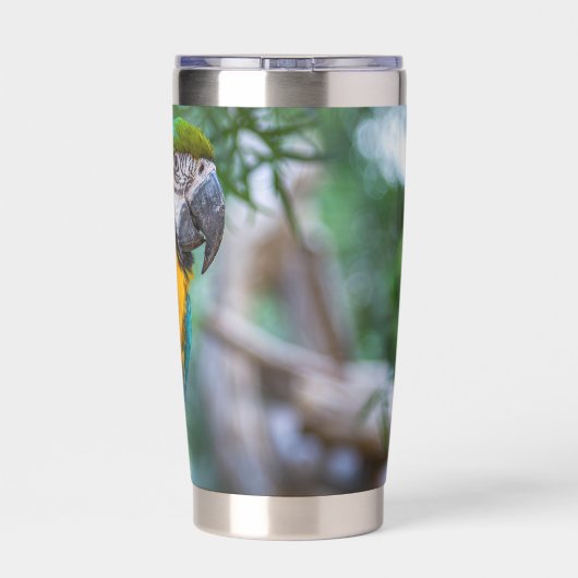 Blue-and-Yellow Macaw Geïsoleerde Drinkbeker (Achterkant)