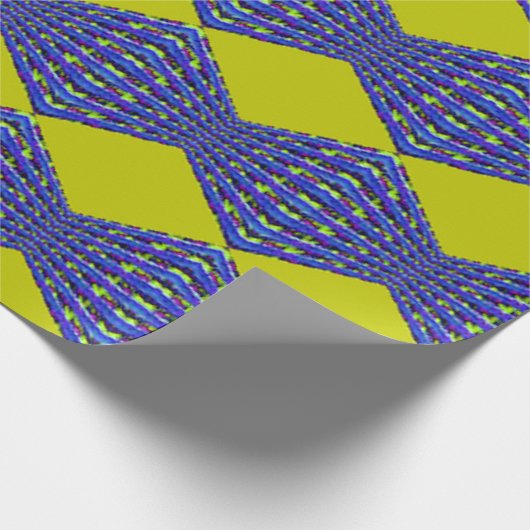 blue and yellow pattern design cadeaupapier (Hoek)