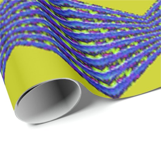 blue and yellow pattern design cadeaupapier (Rol Hoek)