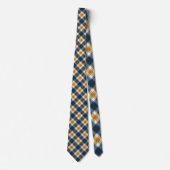 Blue and Yellow Plaid Necktie Tie Stropdas (Voorkant)