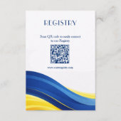 Blue and Yellow Registry & Honeymoon Fund Informatiekaartje (Voorkant)