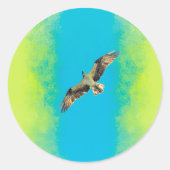 Blue and yellow ronde sticker (Voorkant)