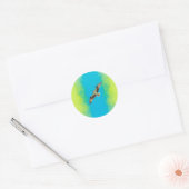 Blue and yellow ronde sticker (Envelop)