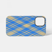 Blue and Yellow Scottish Tartan Plaid iPhone Hoesje (Achterkant horizontaal)