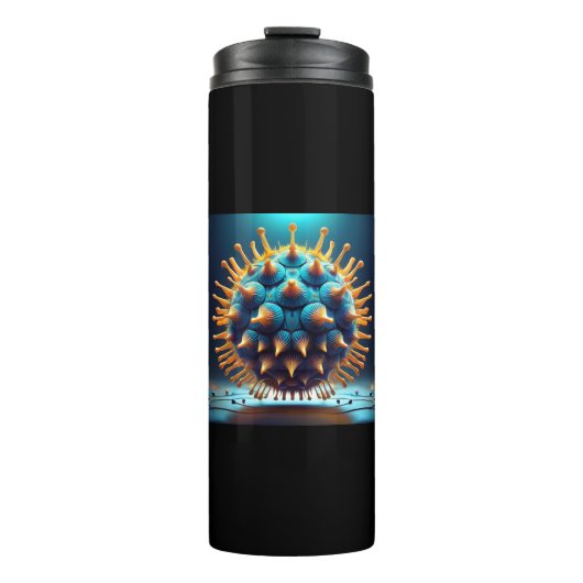 Blue And Yellow Spore Ball Thermosbeker (Voorkant)