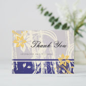 Blue and Yellow Swirl Weddenschap Hartelijk dank Bedankkaart (Staand voorkant)