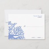 Blue and Yellow Tropical Coral Wedding rsvp (Voorkant)