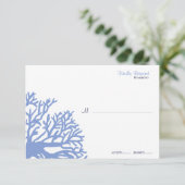 Blue and Yellow Tropical Coral Wedding rsvp (Staand voorkant)