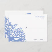 Blue and Yellow Tropical Coral Wedding rsvp (Voorkant / Achterkant)