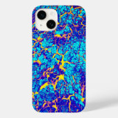Blue and Yellow Unique Texture Pattern Case-Mate iPhone Case (Achterkant)