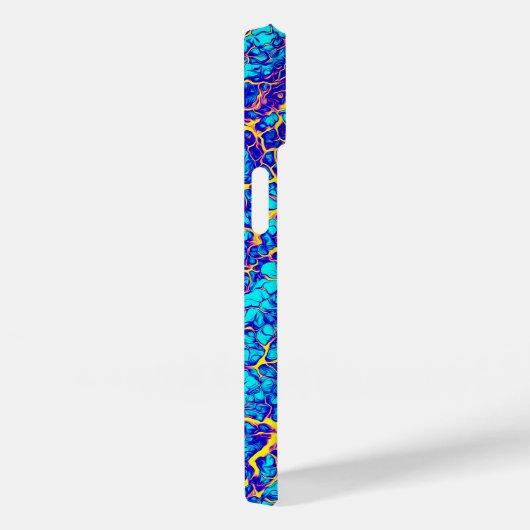 Blue and Yellow Unique Texture Pattern Case-Mate iPhone Case (Achterkant / Rechts)