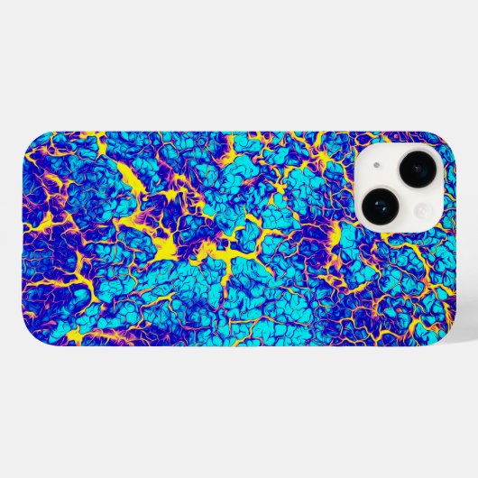 Blue and Yellow Unique Texture Pattern Case-Mate iPhone Case (Achterkant (horizontaal))