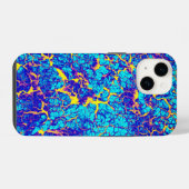 Blue and Yellow Unique Texture Pattern iPhone Hoesje (Achterkant horizontaal)