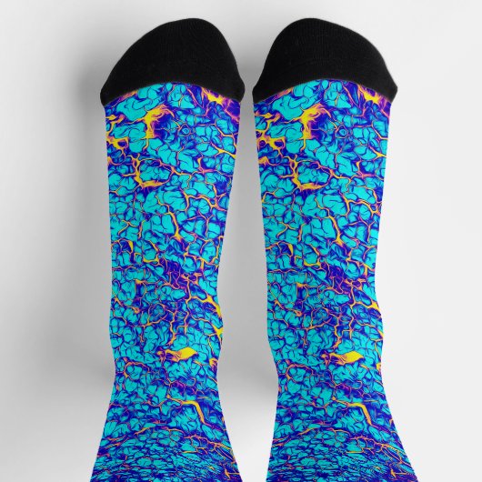 Blue and Yellow Unique Texture Pattern Sokken (Top)