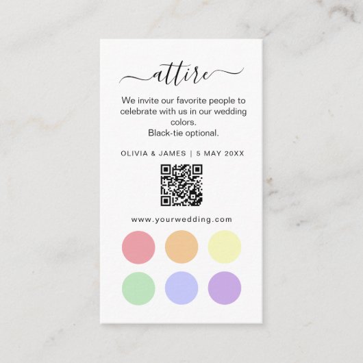 Blue and Yellow Wedding Attire Dress Code Card Informatiekaartje (Voorkant)