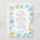 Blue and Yellow Zee Life Drive by Baby shower Kaart (Voorkant)