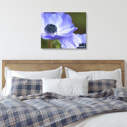 Blue Anemone Canvas Afdruk (Insitu (Slaapkamer))
