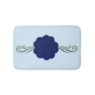 Blue Anemone Flower Bath Mat