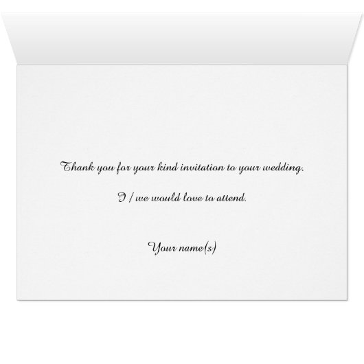 Blue Anemone Flowers Wedding Acceptation Kaart (Binenzijde Horizontaal (Onderkant))