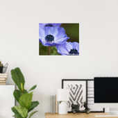 Blue Anemone Poster (Thuiskantoor)