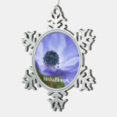 Blue Anemone Tin Sneeuwvlok Ornament (Rechts)