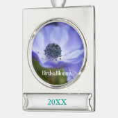 Blue Anemone Verzilverd Banner Ornament (Links)